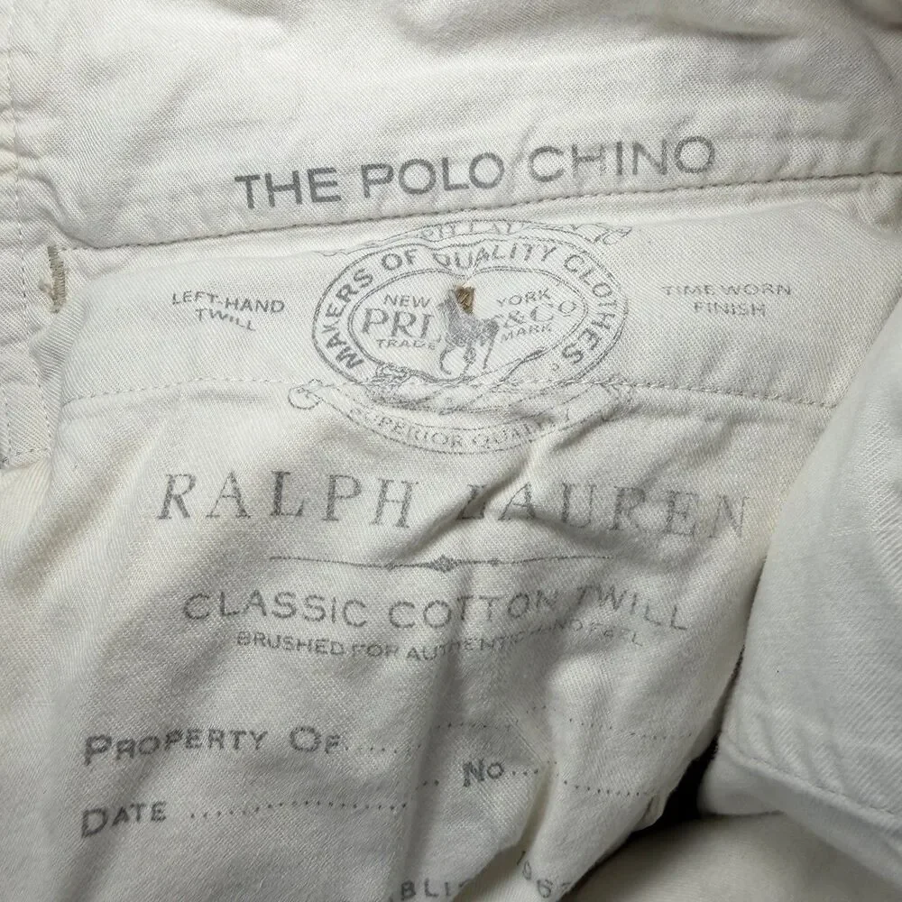 Polo Ralph Lauren Stretch Straight Fit Chino Pants Mens 38x30 Beige Khakis